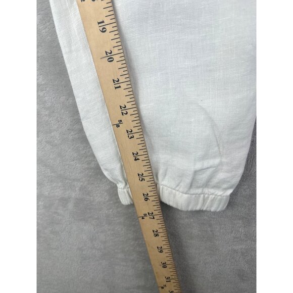 Athleta Cabo Lily Linen Jogger Pants White Size 6 Elastic Waist Lightweight - Picture 12 of 15